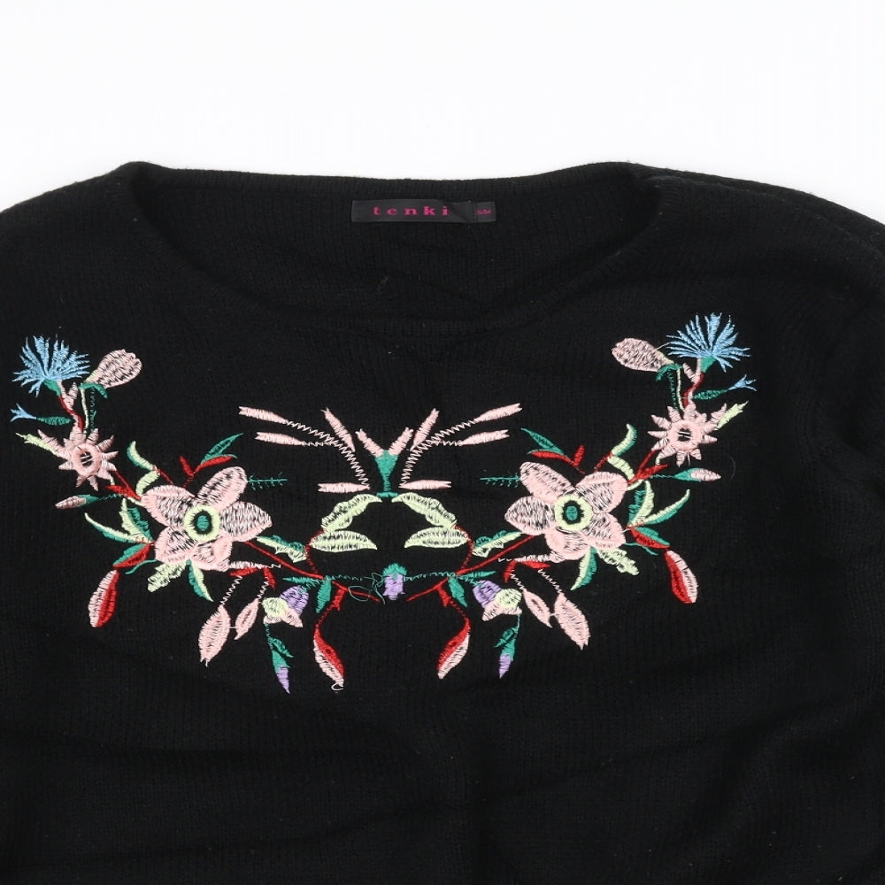 Tenki Womens Black  Knit Pullover Jumper Size M