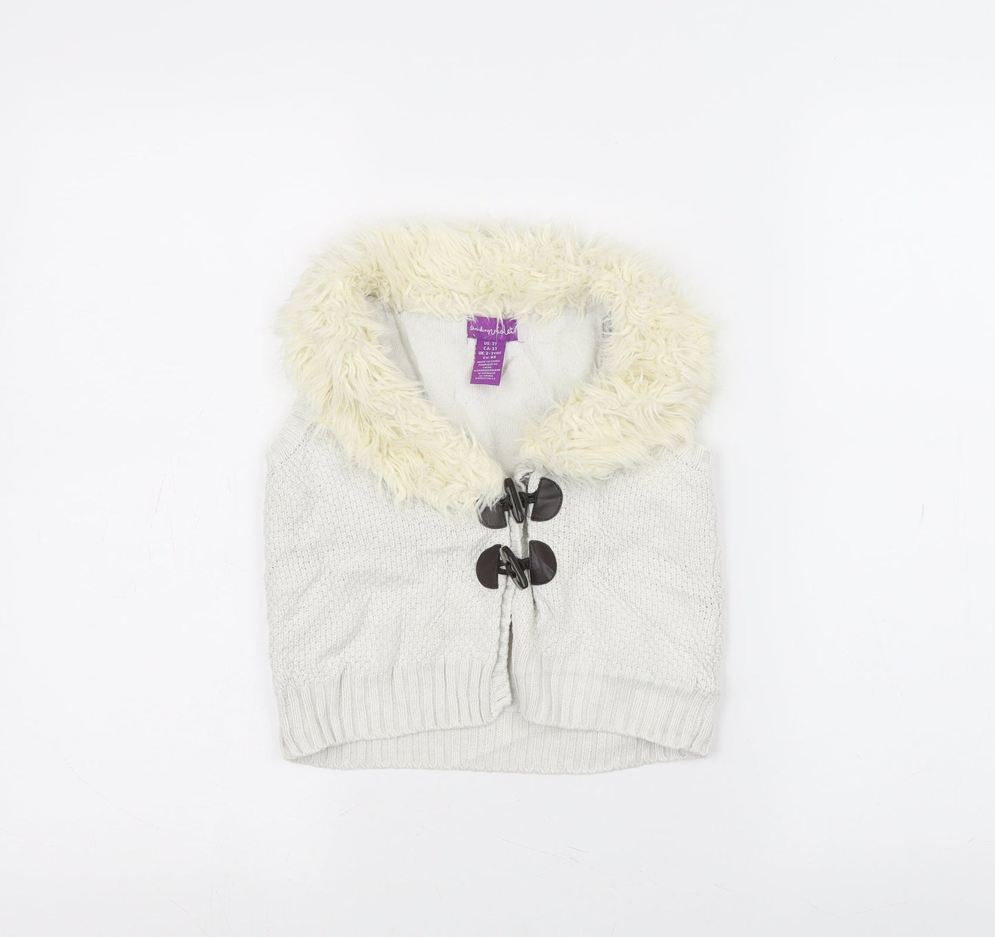 Shrinking Violet Girls White   Jacket Coatigan Size 2-3 Years