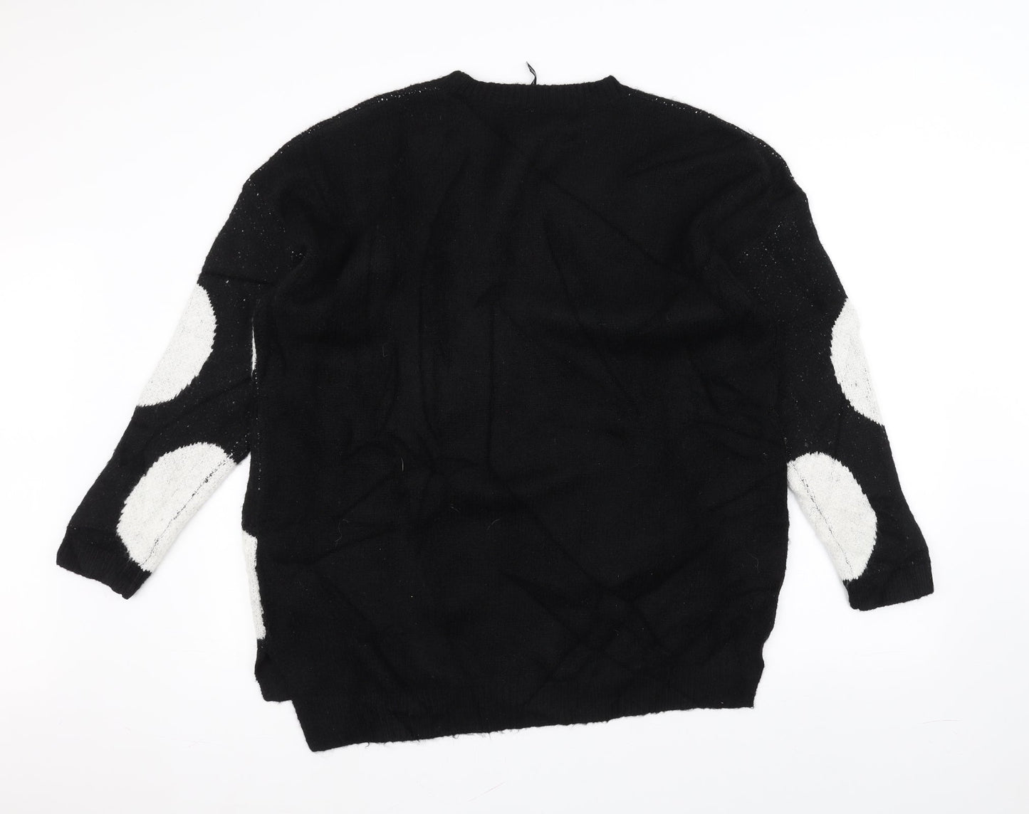 capsule Womens Black Polka Dot Knit Pullover Jumper Size 12