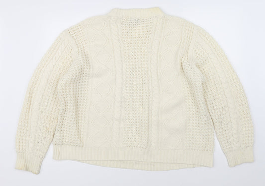 Affections Womens Beige  Knit Pullover Jumper Size XL