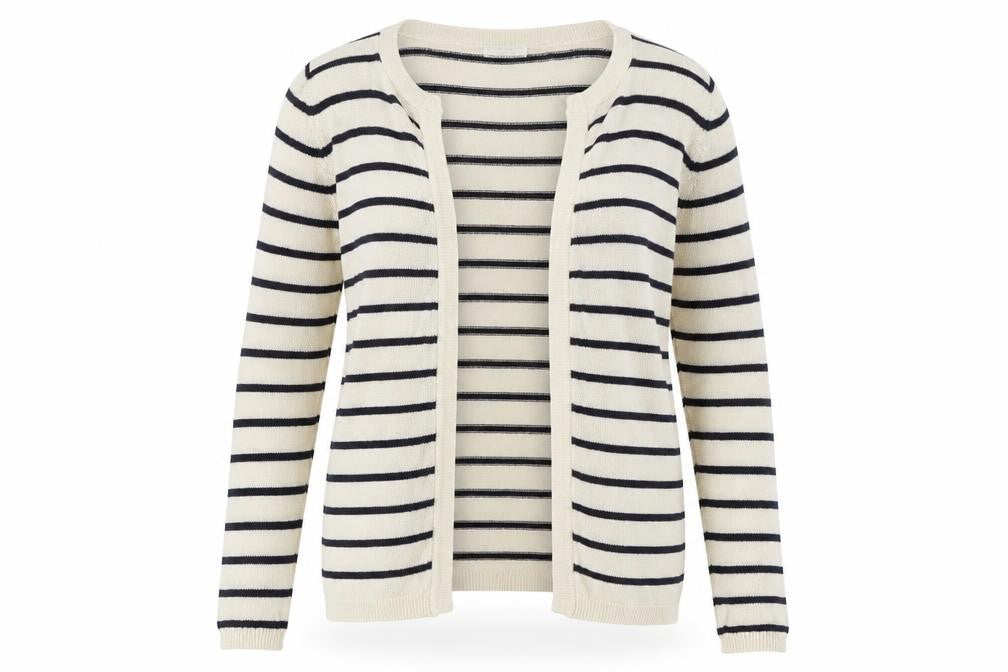Jaqueline de Yong Womens Beige Striped  Cardigan Jumper Size XS