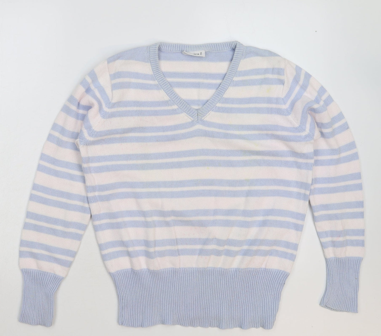 C&A Womens Multicoloured Striped Knit Pullover Jumper Size L