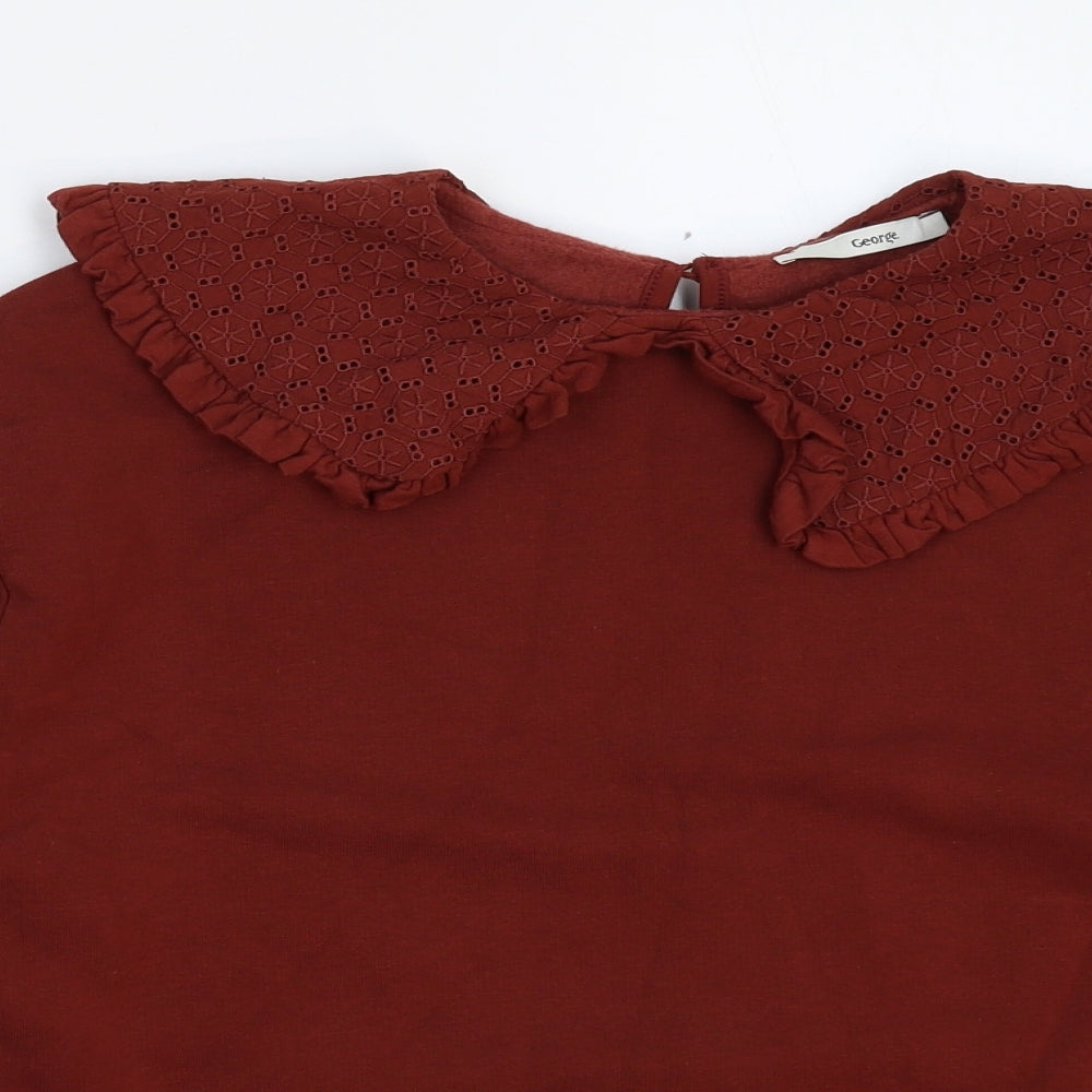 George Womens Brown   Pullover Sweatshirt Size S