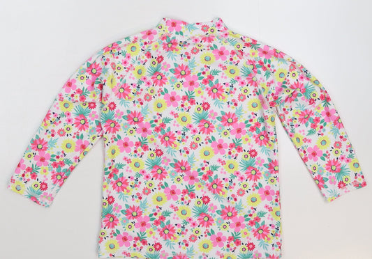 TU Girls White Floral  Basic T-Shirt Size 12 Years