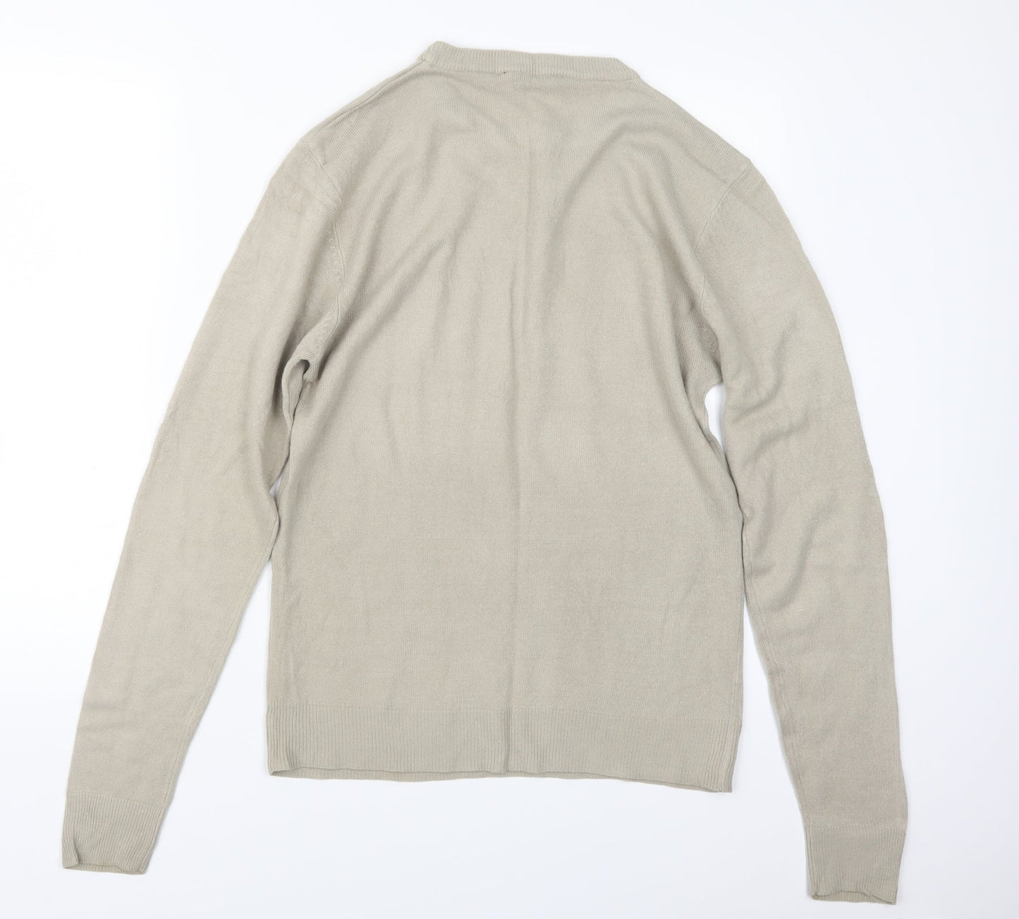 Vintage Mens Beige  Knit Pullover Jumper Size M