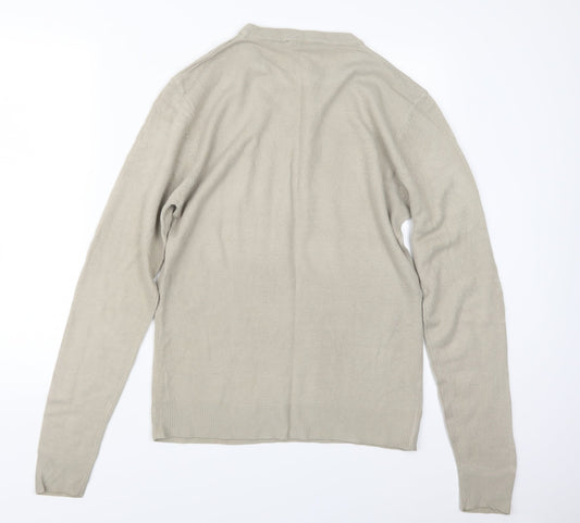 Vintage Mens Beige  Knit Pullover Jumper Size M