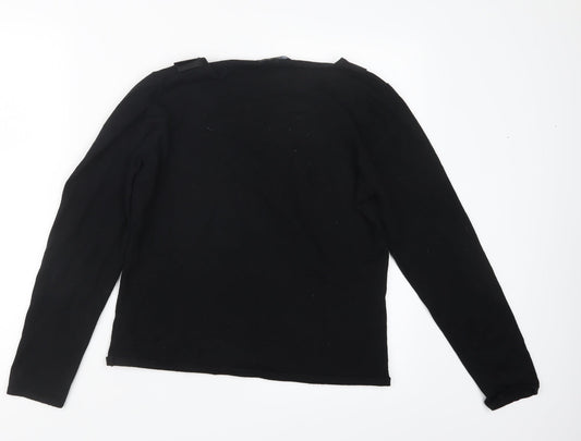 BM Womens Black  Knit Pullover Jumper Size S