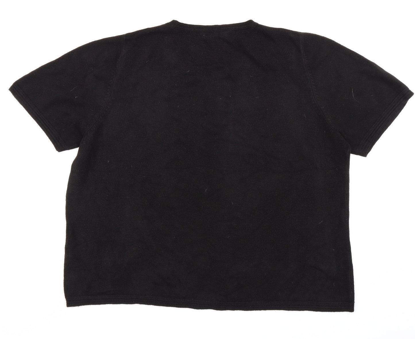 Classic Womens Black  Knit Basic T-Shirt Size 18