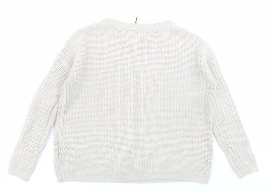 FB sister Womens Beige  Knit Pullover Jumper Size S