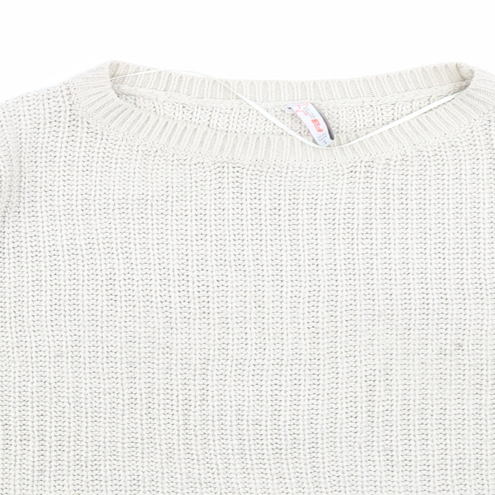 FB sister Womens Beige  Knit Pullover Jumper Size S