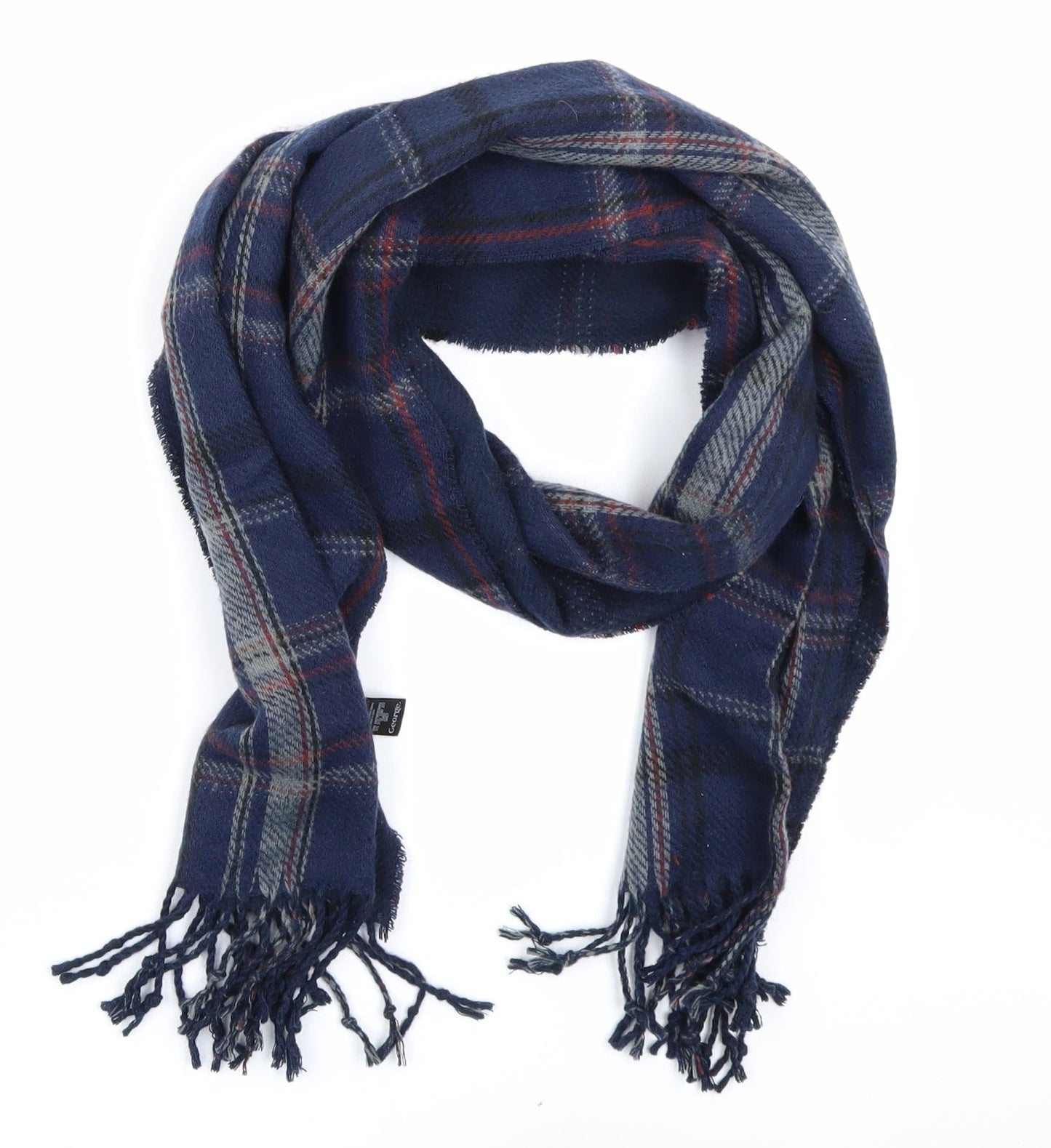 George Unisex Blue Plaid  Scarf  One Size