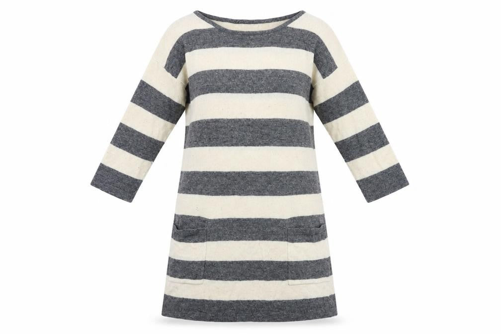 I Love H81 Womens Beige Striped  Jumper Dress  Size L