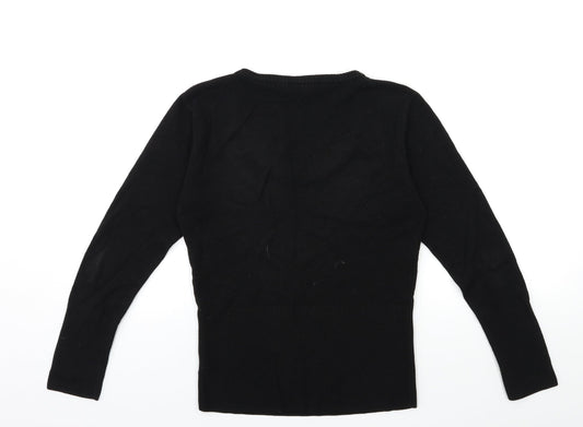 BHS Girls Black  Knit Pullover Jumper Size 13 Years
