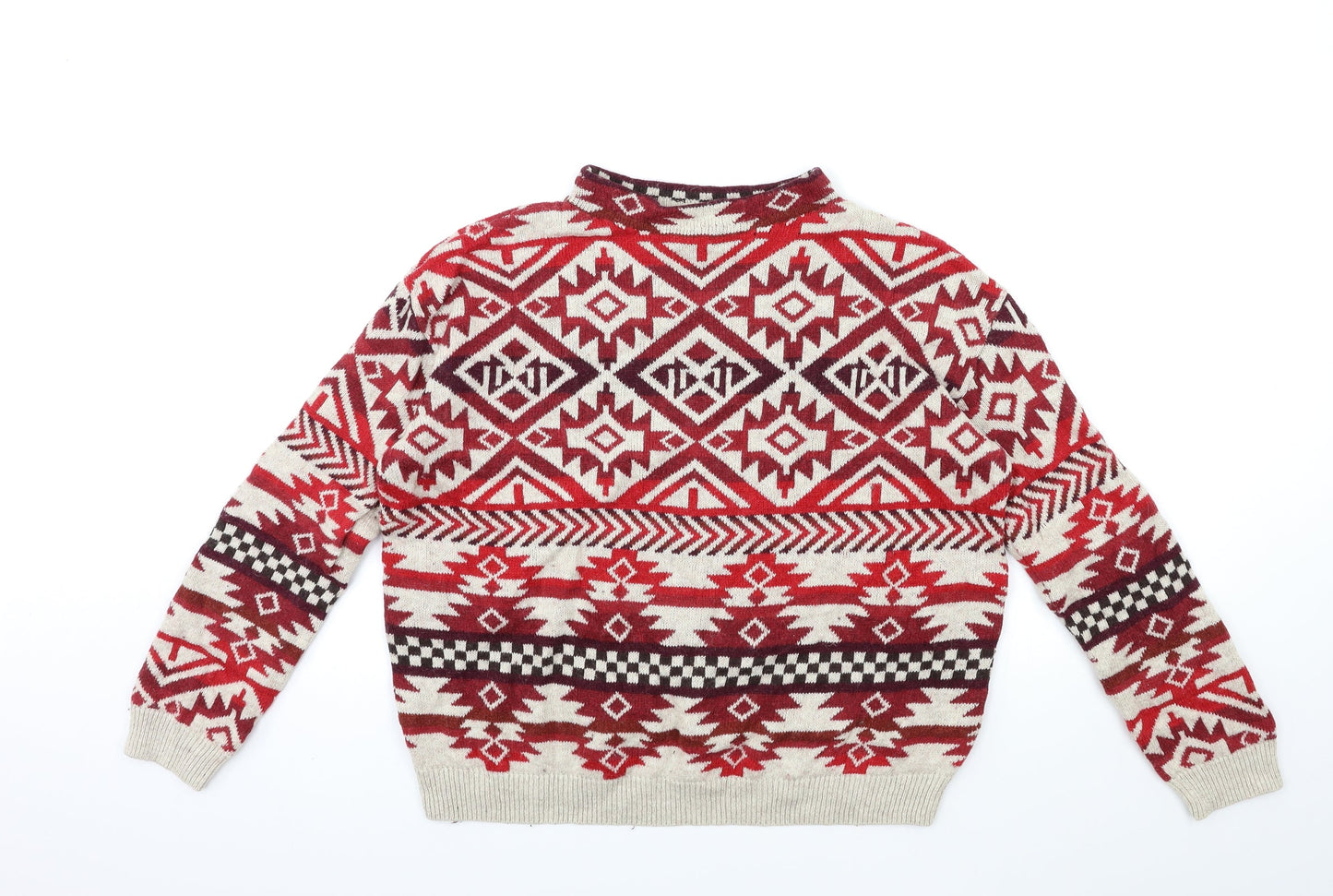 h&m  Womens Red Herringbone  Pullover Jumper Size M