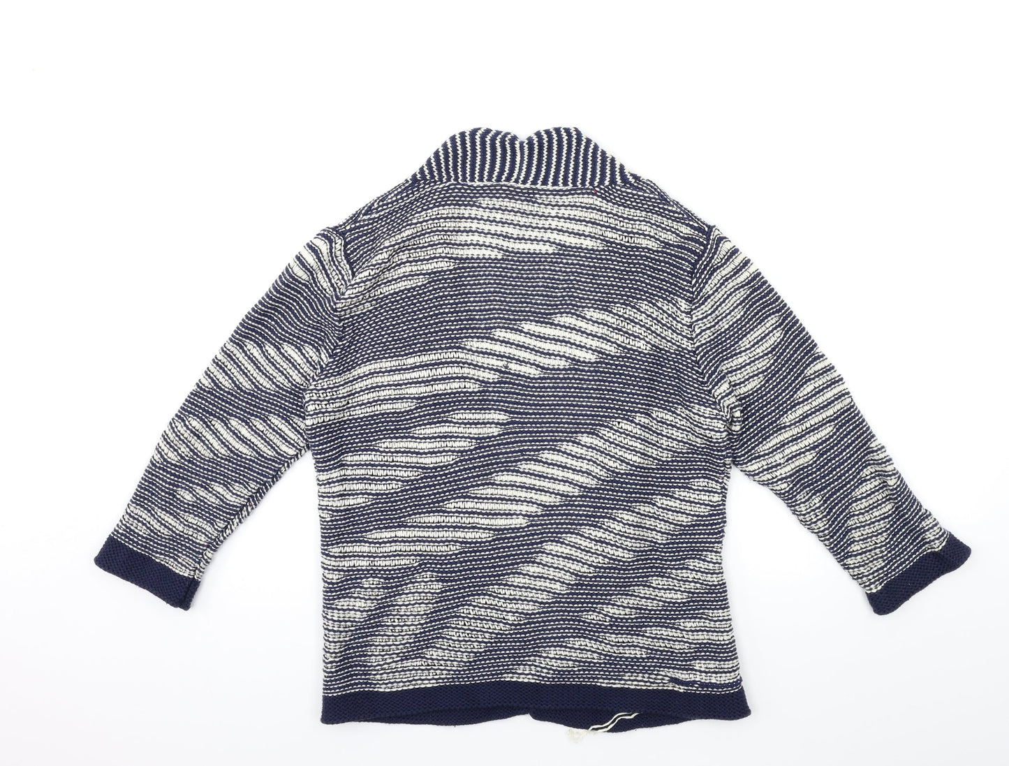 Per Una Womens Blue Striped Knit Cardigan Jumper Size M