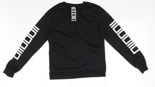 Milky Rose Womens Black Colourblock  Pullover Sweatshirt Size M