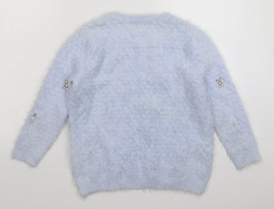Papaya Womens Blue  Knit Pullover Jumper Size S
