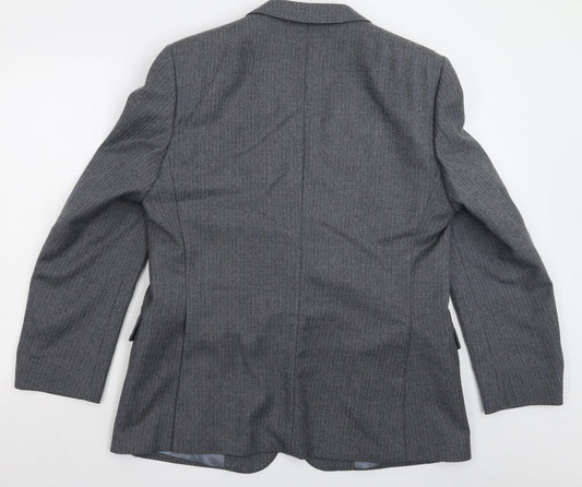 Hepworths Mens Grey Striped  Jacket Suit Jacket Size 40