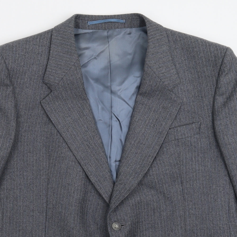 Hepworths Mens Grey Striped  Jacket Suit Jacket Size 40