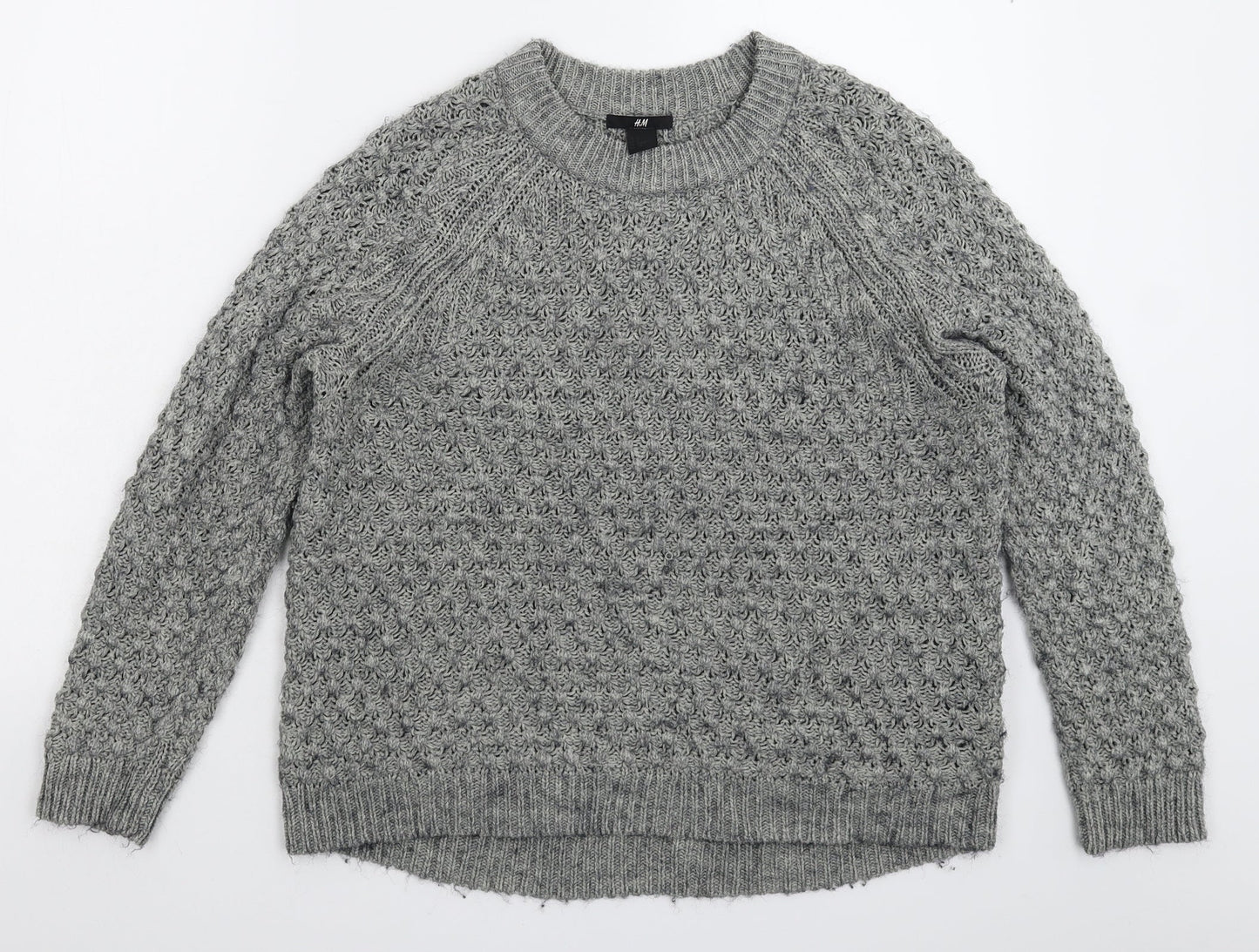H&M Womens Grey  Knit Pullover Jumper Size S