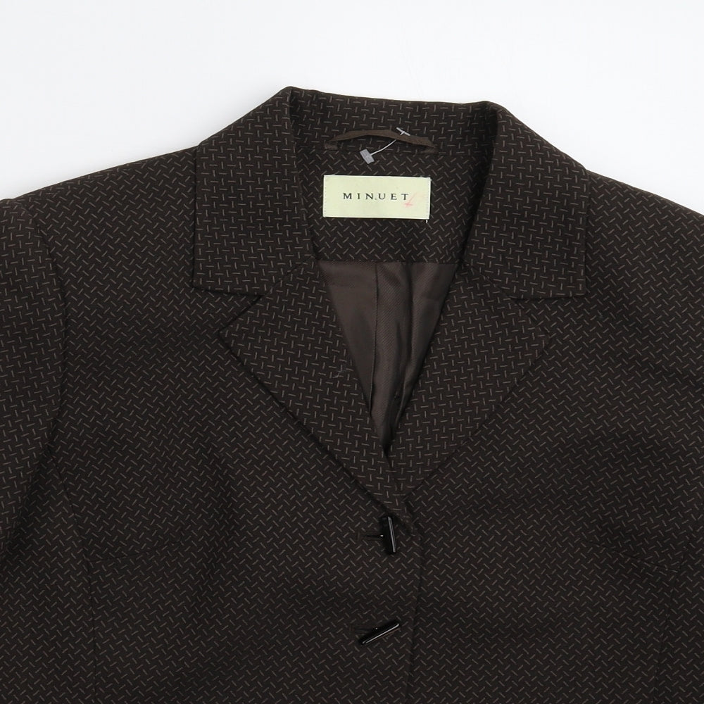 Minuet Womens Grey Striped  Jacket Suit Jacket Size 14