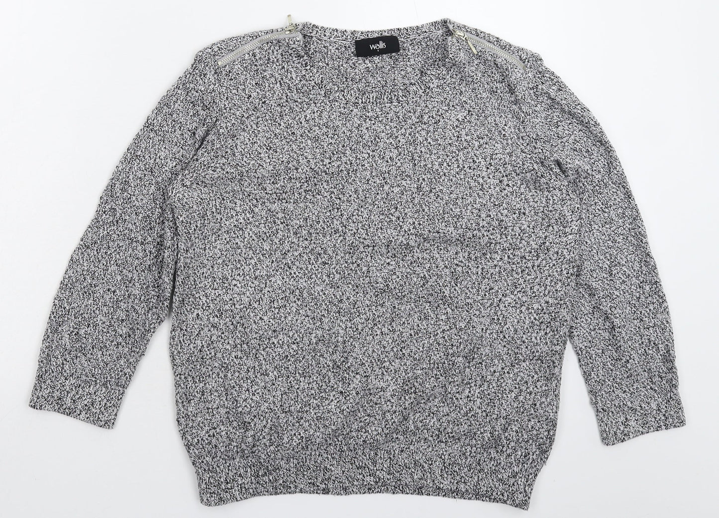 Wallis Womens Grey  Knit Pullover Jumper Size S