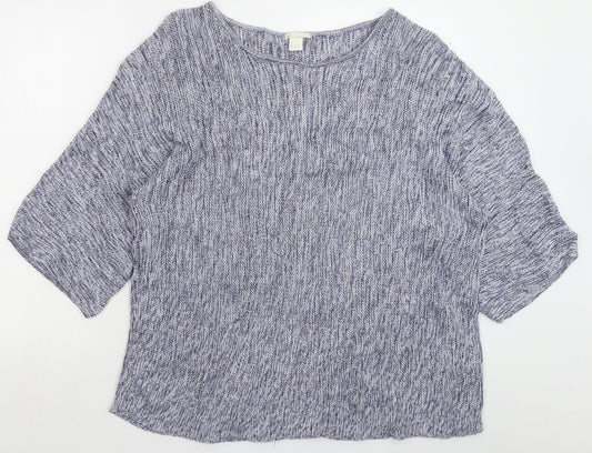 H&M Womens Blue  Knit Pullover Jumper Size L
