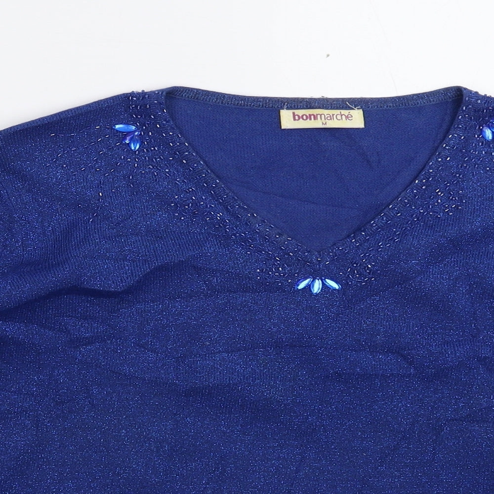 Bonmarché Womens Blue  Knit Pullover Jumper Size M