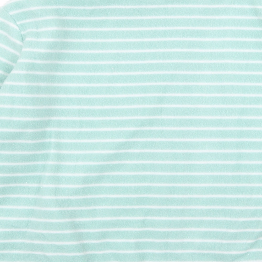Anne De Lancay Womens Blue Striped  Full Zip Jumper Size L  - fleece