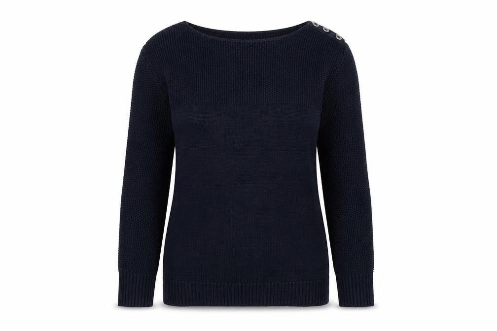 Front view of ESPRIT women’s blue jumper, size XS