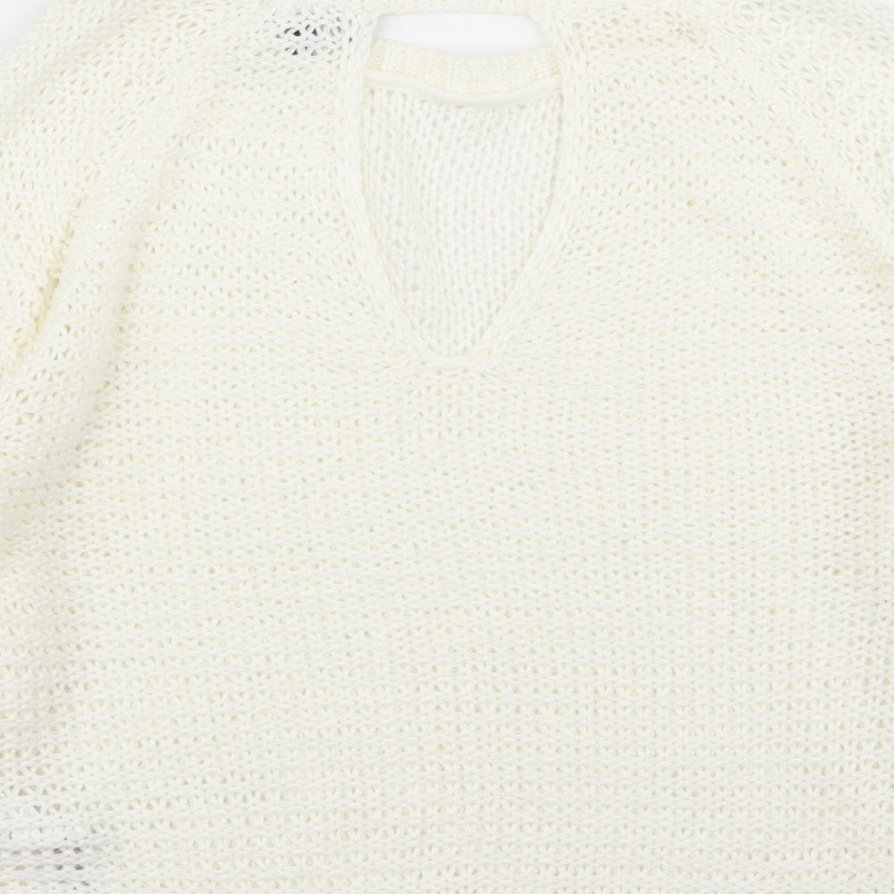 New Look Womens White   Pullover Jumper Size S