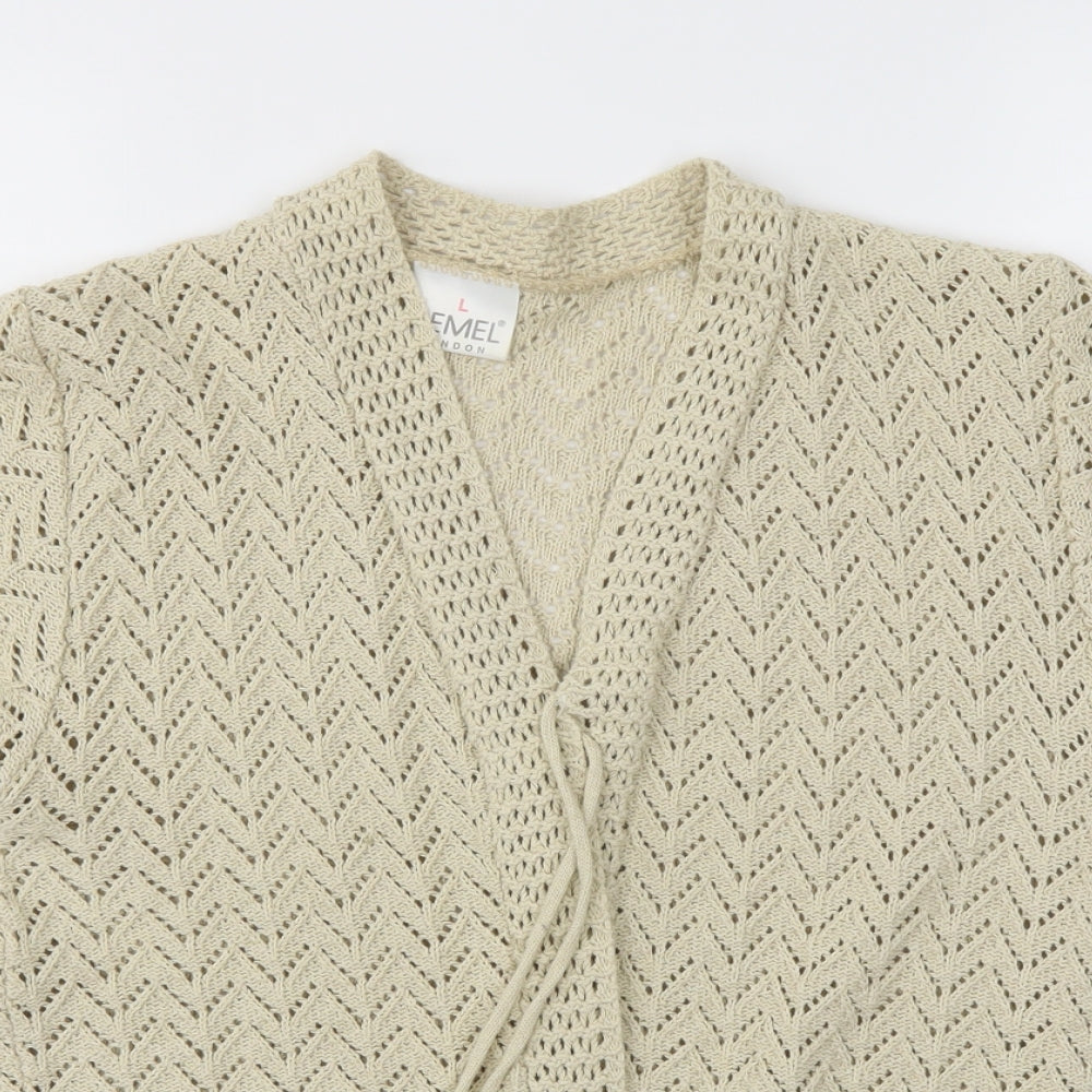 Remel London Womens Beige   Cardigan Jumper Size L