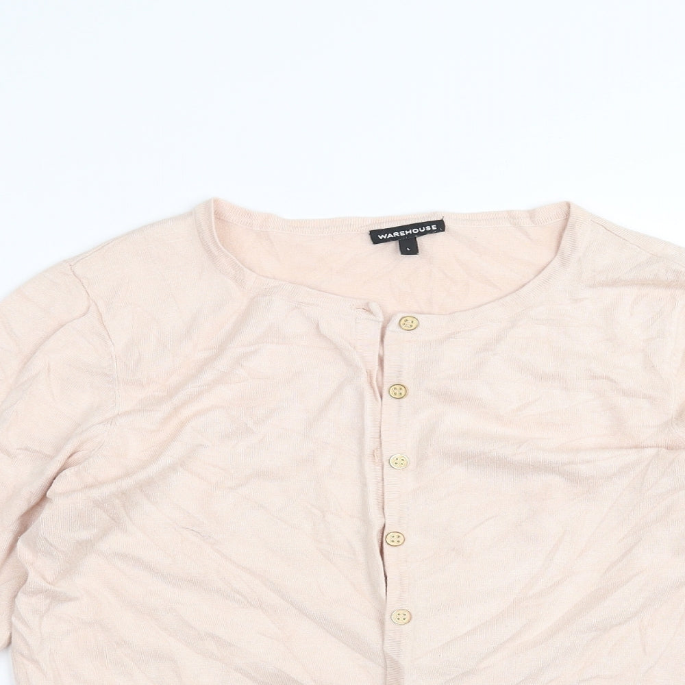 Warehouse Womens Pink   Cardigan Jumper Size L