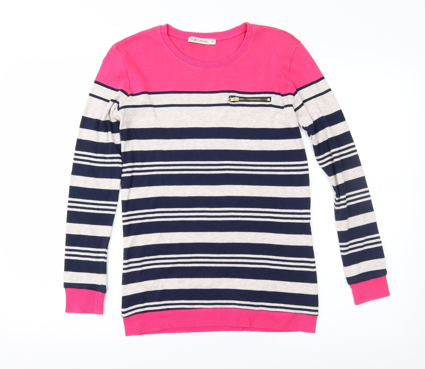 LCW Womens Blue Striped  Pullover Jumper Size M