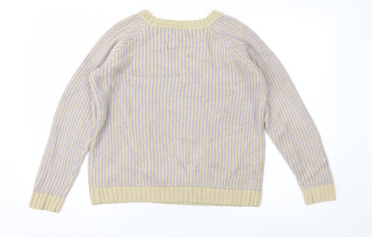 Marks and Spencer Womens Brown Striped  Pullover Jumper Size 8