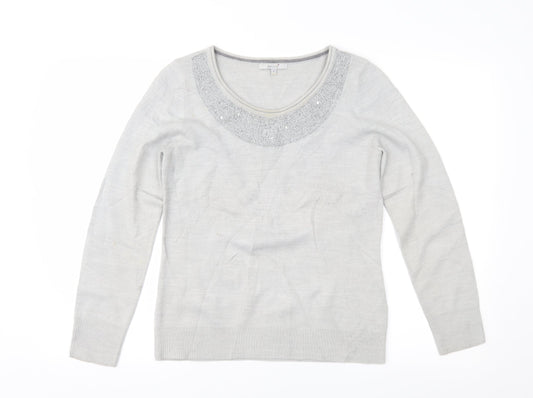 Per Una Womens Grey   Pullover Jumper Size 12