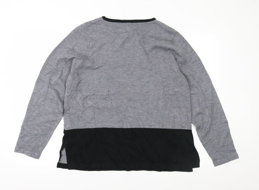 Meri-Esca Womens Grey Floral  Pullover Jumper Size 16