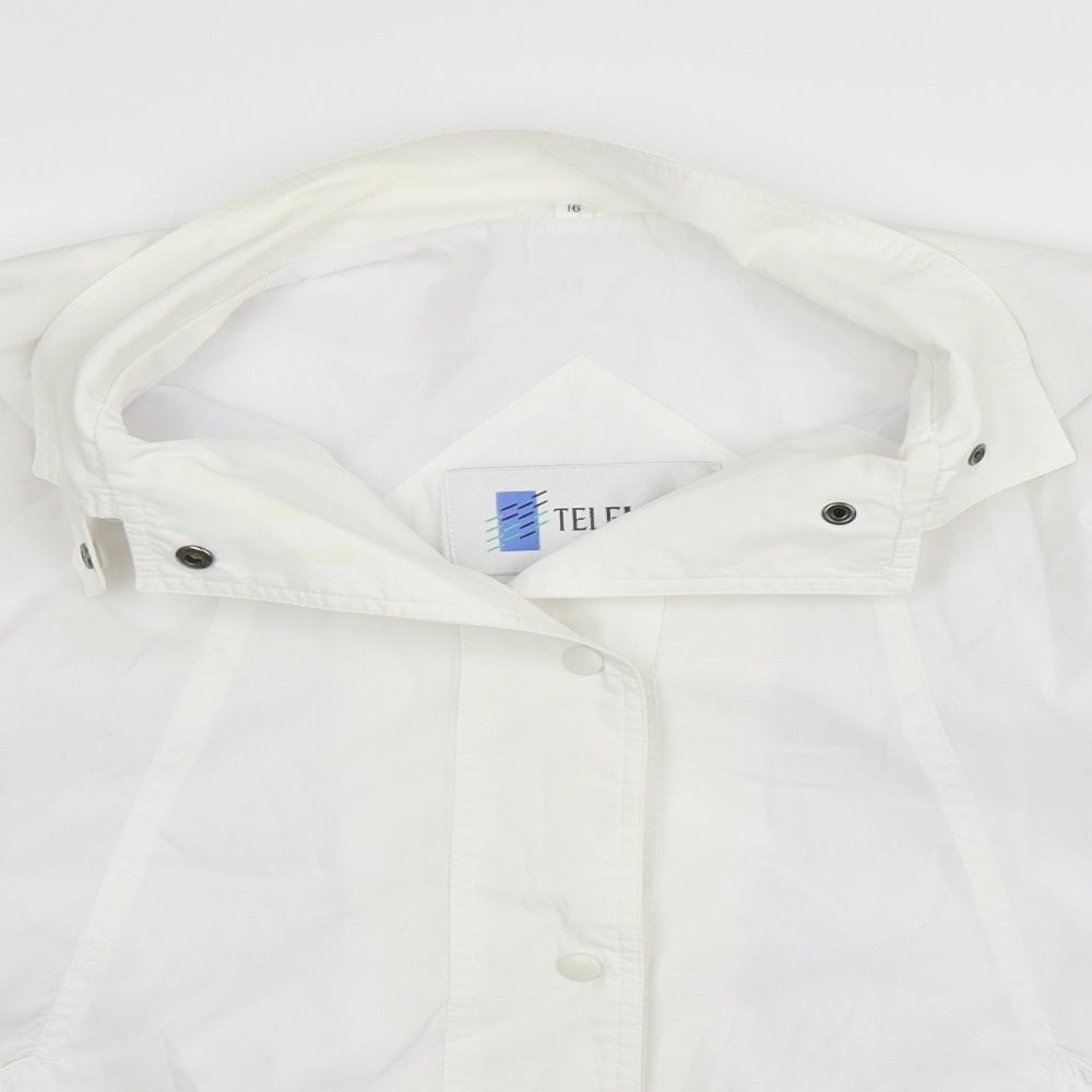 Telemac Womens White   Jacket Coat Size 16  - washable marks