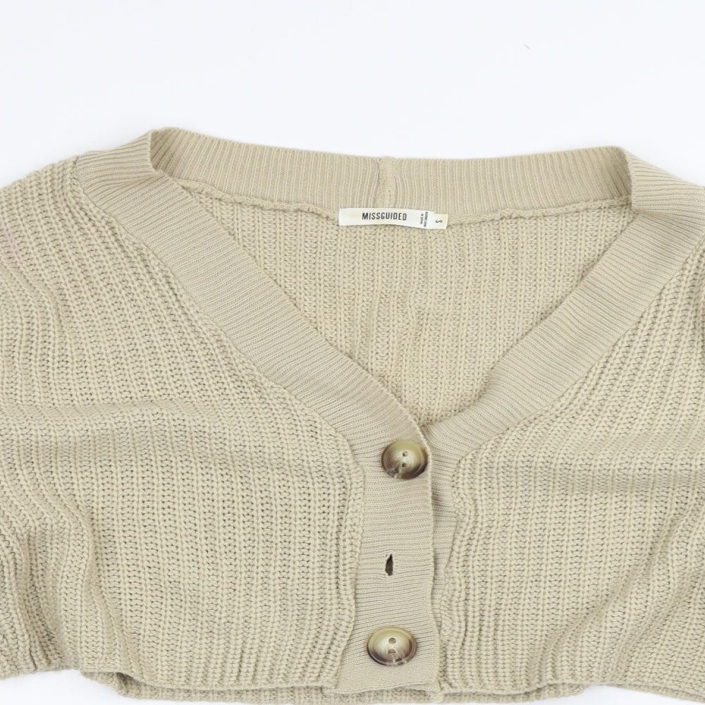 Missguided Womens Beige   Cardigan Jumper Size S