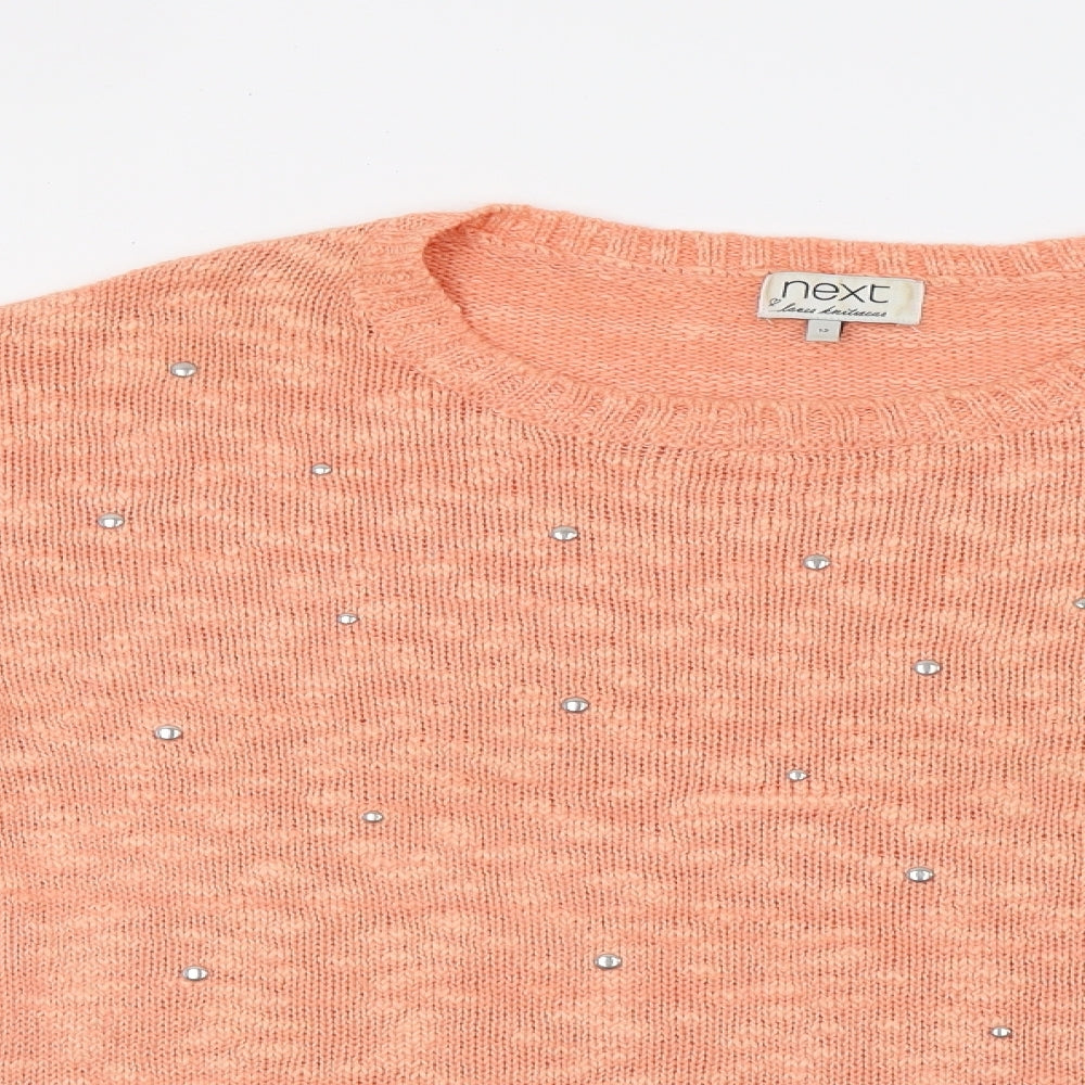 NEXT Womens Orange  Knit Pullover Jumper Size 12