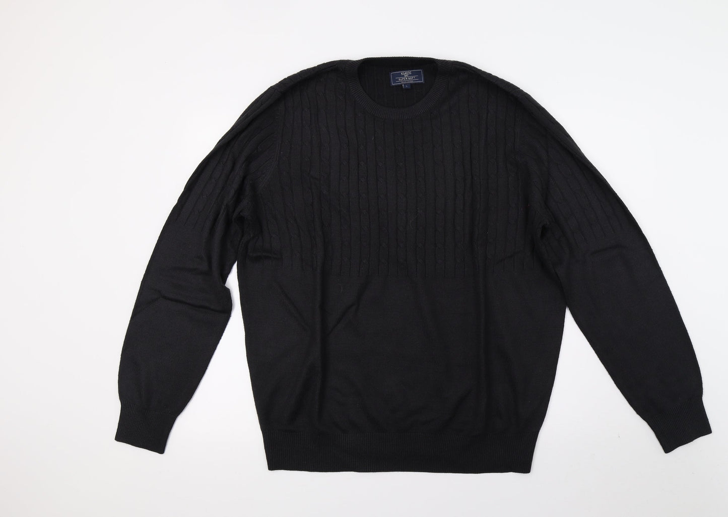 Atlantic Bay Mens Grey  Knit Pullover Jumper Size L