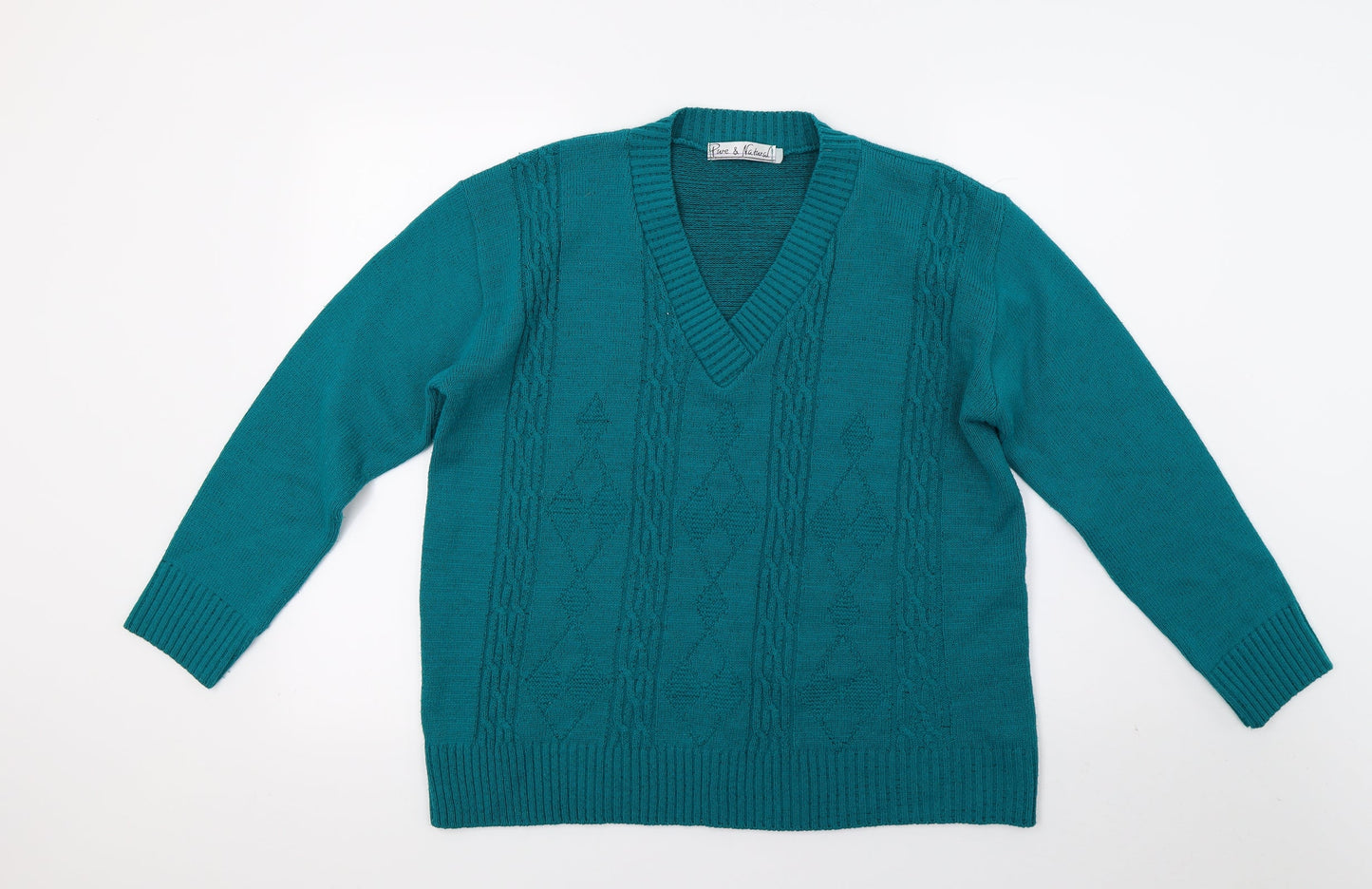 Pure & natural Womens Green  Knit Pullover Jumper Size L