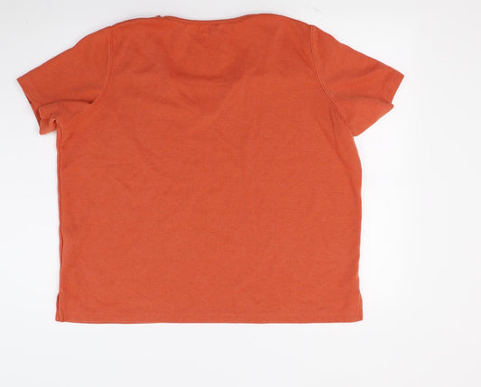 BM Womens Orange  Knit Pullover Jumper Size L