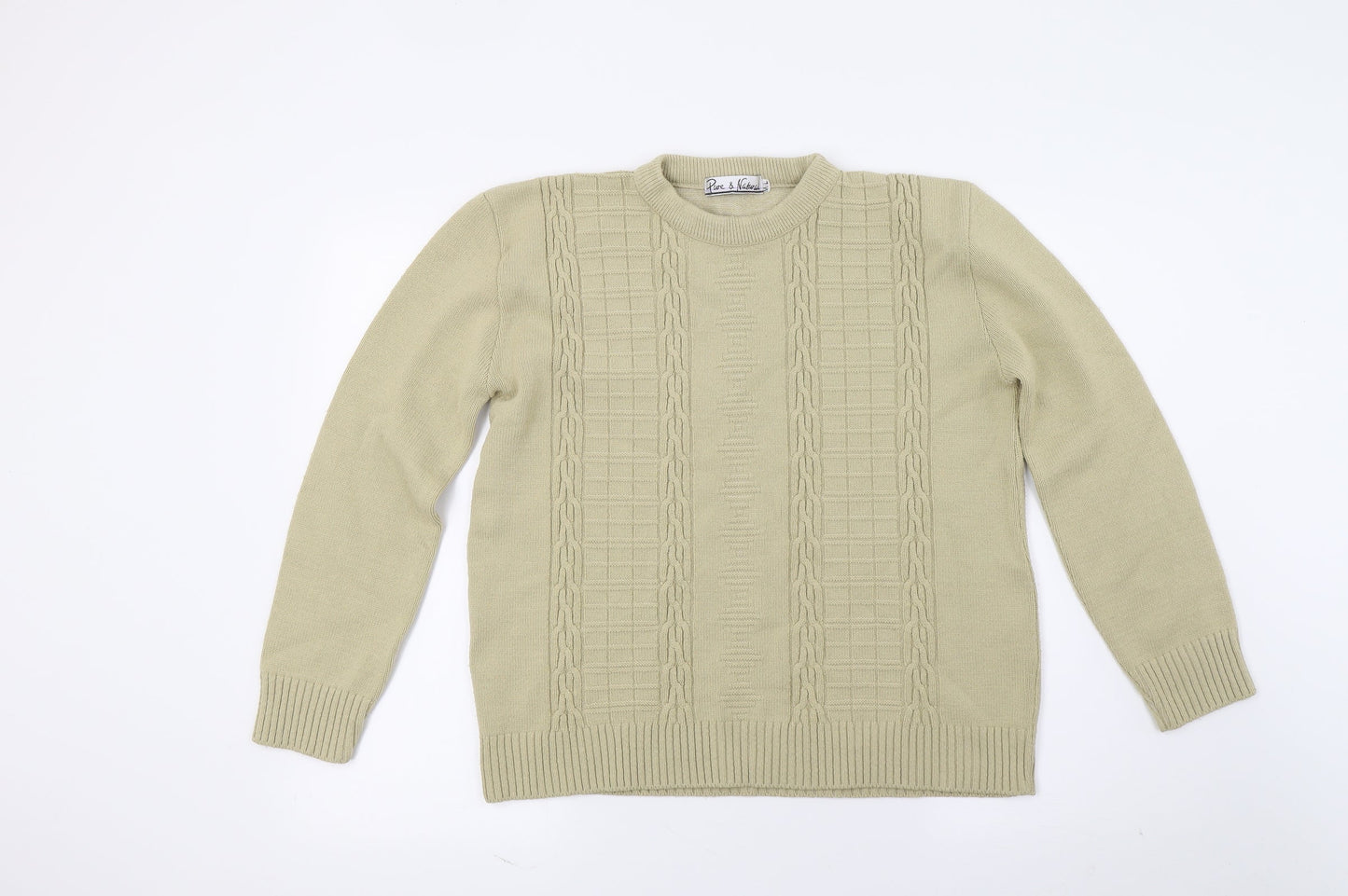 Pure & Natural Womens Beige  Knit Pullover Jumper Size M