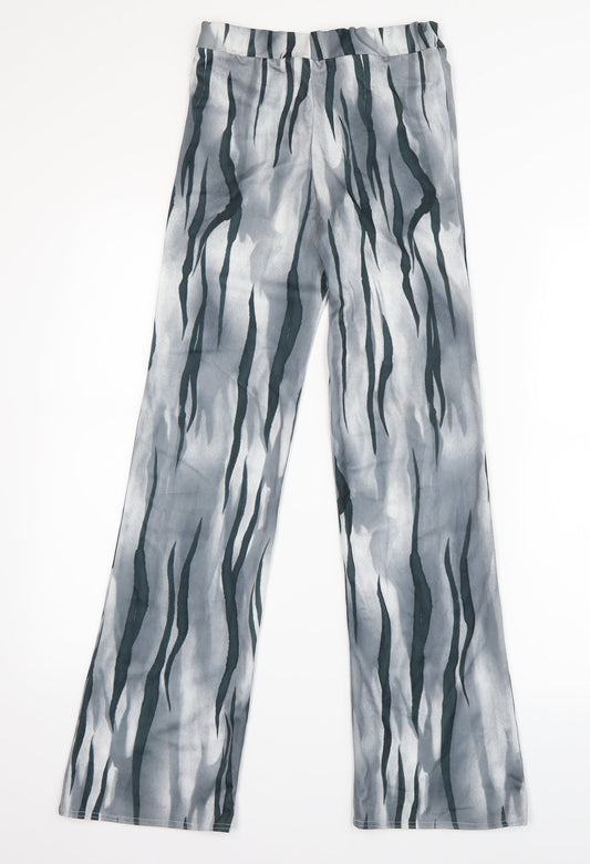 Lauren A. Smith Womens Grey Animal Print  Trousers  Size 4 L29 in