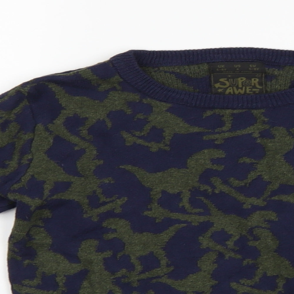 F&F Boys Blue Camouflage  Pullover Jumper