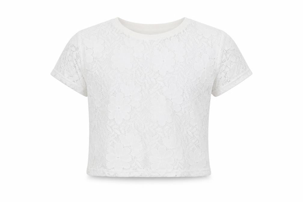 George Girls White   Basic T-Shirt Size 6 Years