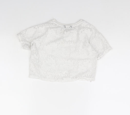 George Girls White   Basic T-Shirt Size 6 Years
