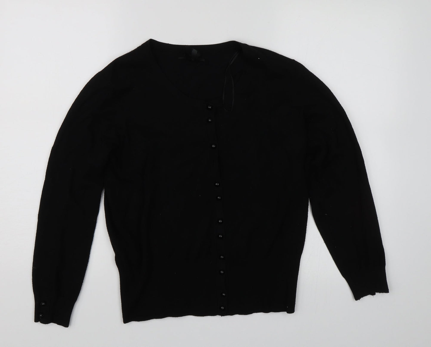 TEXT Womens Black   Cardigan Jumper Size M  - button up