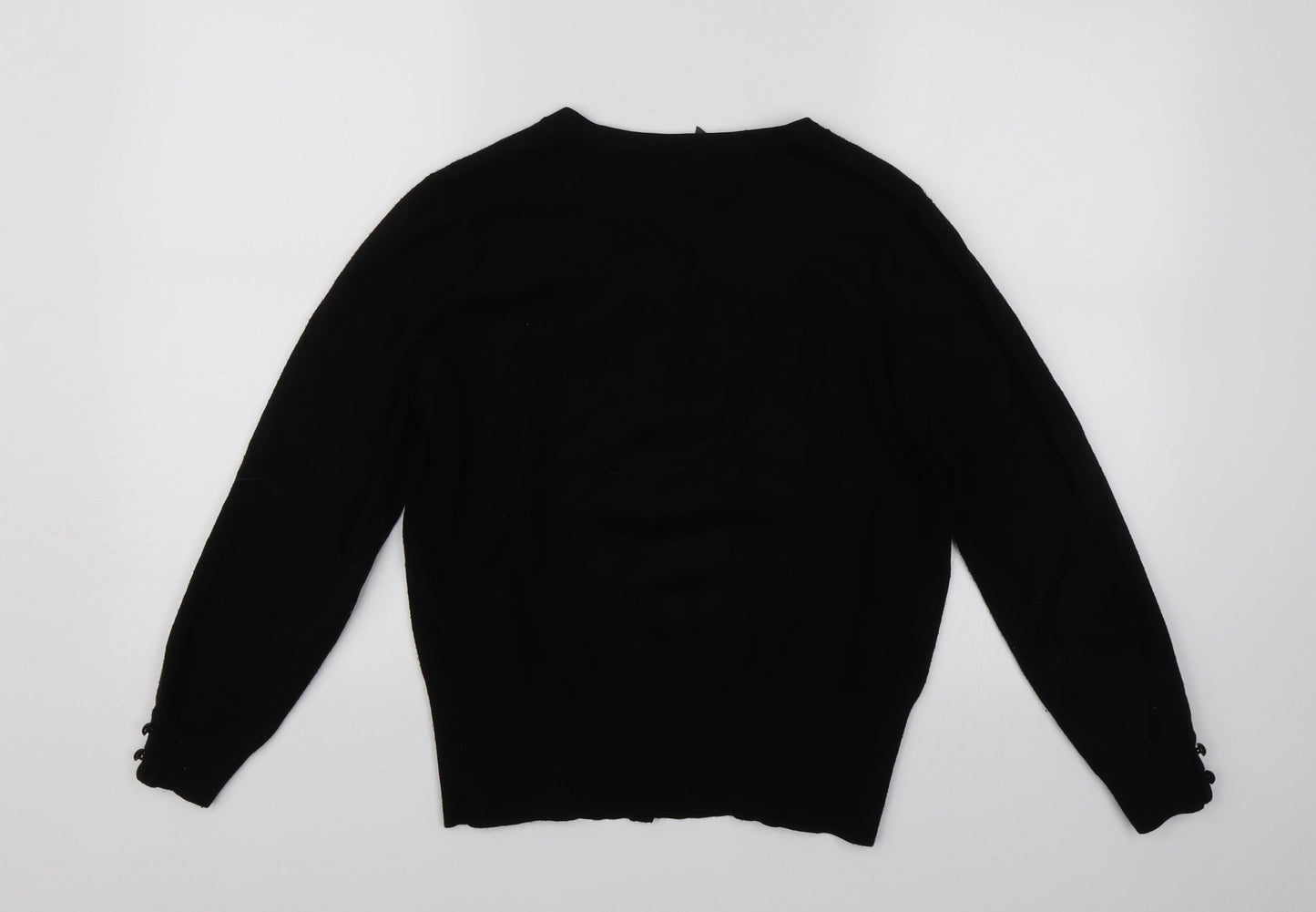 TEXT Womens Black   Cardigan Jumper Size M  - button up